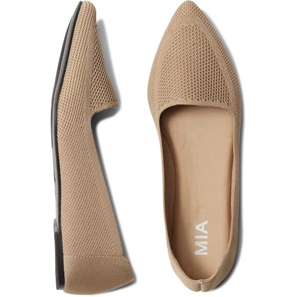 MIA Women’s Nude Tan Taupe Pointed Toe Washable ‘Corrine’ Flats - Picture 1 of 8